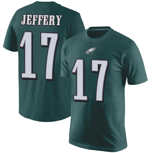 Men Philadelphia Eagles #17 Alshon Jeffery Green Rush Pride Name and Number NFL T Shirt